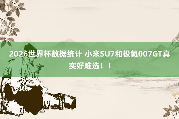 2026世界杯数据统计 小米SU7和极氪007GT真实好难选！！