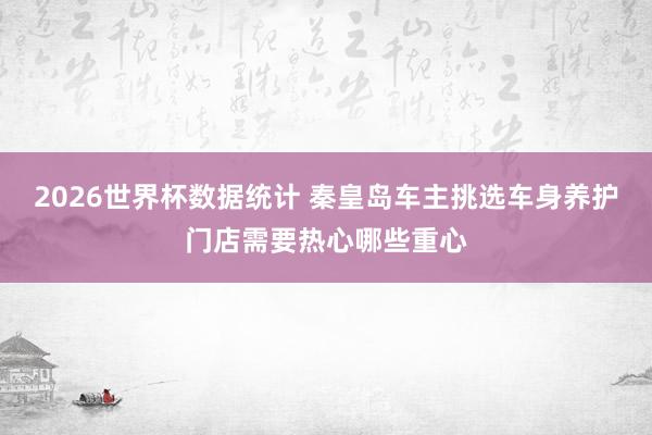 2026世界杯数据统计 秦皇岛车主挑选车身养护门店需要热心哪些重心