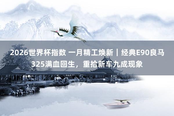 2026世界杯指数 一月精工焕新|经典E90良马325满血回生,重拾新车九成现象