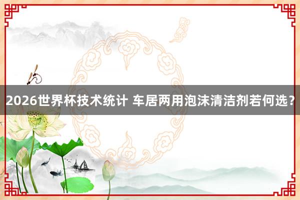2026世界杯技术统计 车居两用泡沫清洁剂若何选?