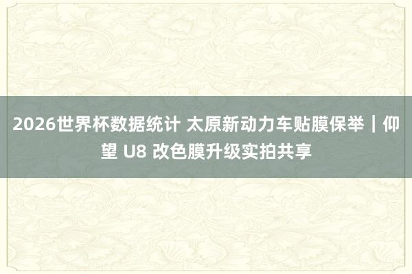 2026世界杯数据统计 太原新动力车贴膜保举|仰望 U8 改色膜升级实拍共享