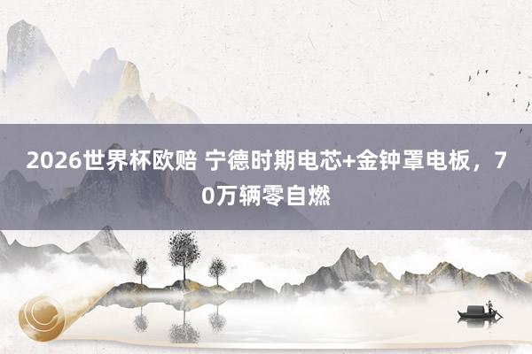 2026世界杯欧赔 宁德时期电芯+金钟罩电板,70万辆零自燃
