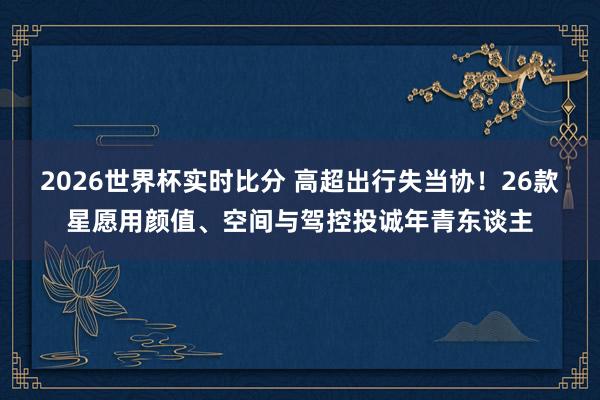 2026世界杯实时比分 高超出行失当协！26款星愿用颜值、空间与驾控投诚年青东谈主