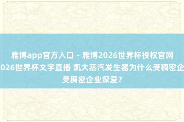 雅博app官方入口 - 雅博2026世界杯授权官网平台，2026世界杯文字直播 凯大蒸汽发生器为什么受稠密企业深爱？