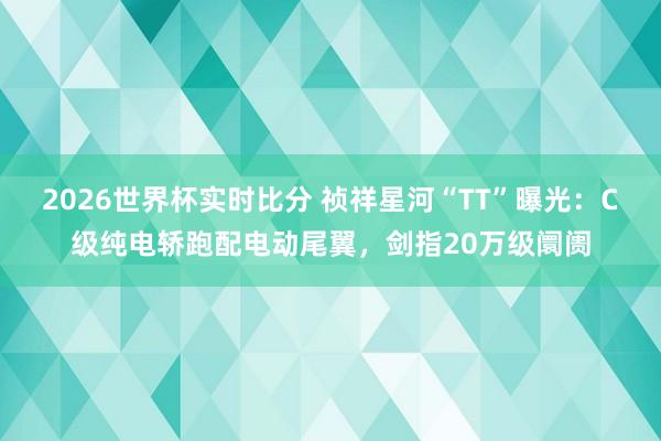 2026世界杯实时比分 祯祥星河“TT”曝光：C级纯电轿跑配电动尾翼，剑指20万级阛阓