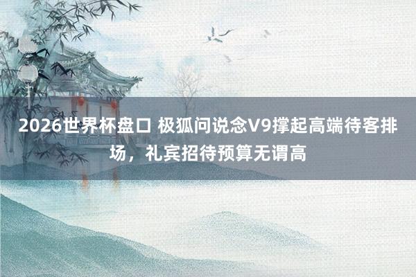 2026世界杯盘口 极狐问说念V9撑起高端待客排场，礼宾招待预算无谓高