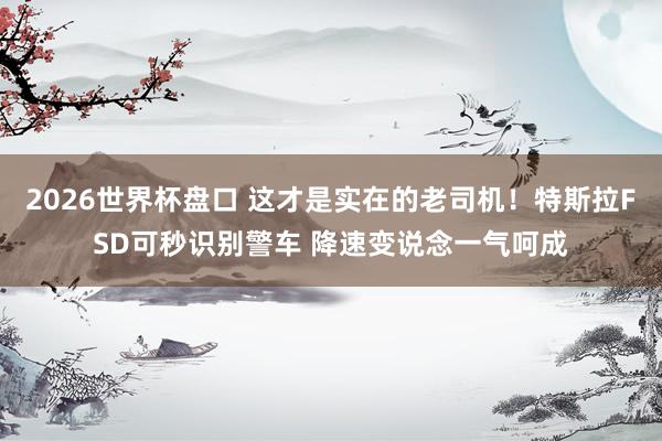 2026世界杯盘口 这才是实在的老司机！特斯拉FSD可秒识别警车 降速变说念一气呵成