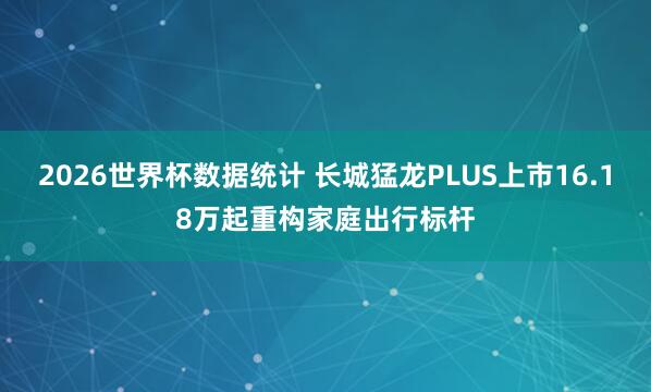 2026世界杯数据统计 长城猛龙PLUS上市16.18万起重构家庭出行标杆