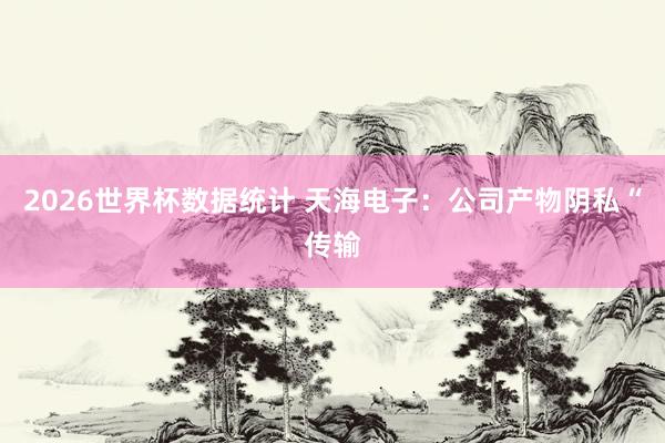 2026世界杯数据统计 天海电子:公司产物阴私“传输