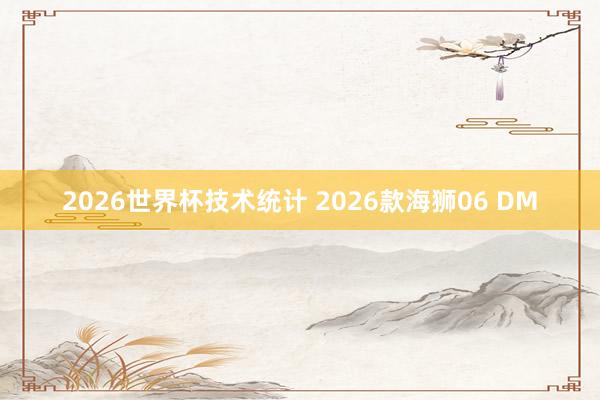 2026世界杯技术统计 2026款海狮06 DM