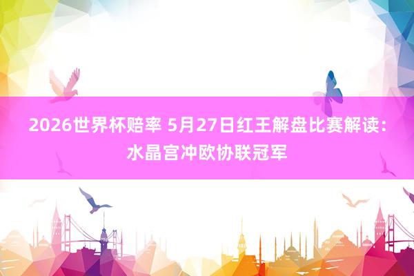 2026世界杯赔率 5月27日红王解盘比赛解读:水晶宫冲欧协联冠军