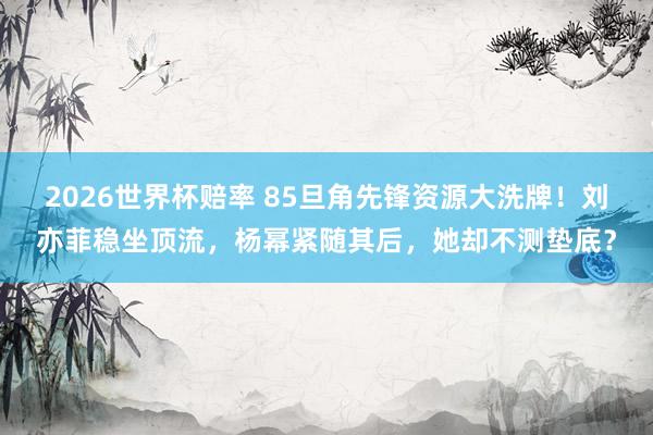 2026世界杯赔率 85旦角先锋资源大洗牌！刘亦菲稳坐顶流，杨幂紧随其后，她却不测垫底？