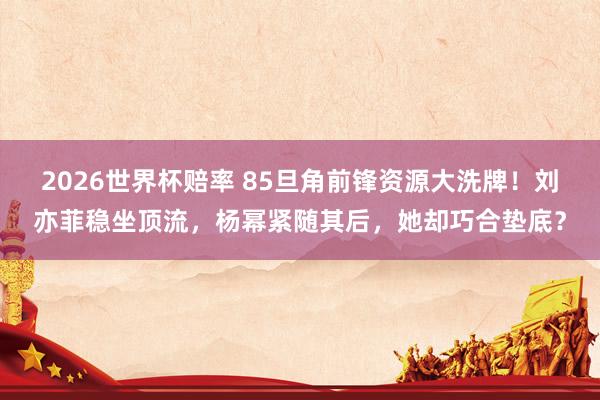 2026世界杯赔率 85旦角前锋资源大洗牌！刘亦菲稳坐顶流，杨幂紧随其后，她却巧合垫底？