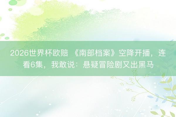2026世界杯欧赔 《南部档案》空降开播，连看6集，我敢说：悬疑冒险剧又出黑马