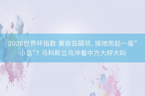 2026世界杯指数 黄岩岛隔邻， 拔地而起一座“小岛”? 马科斯立马冲着中方大呼大叫